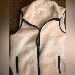 Women's White Sherpa Vest